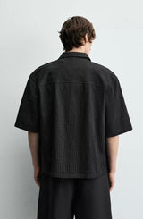 Embroidered Jacquard Shirt Oyster Black | Zara