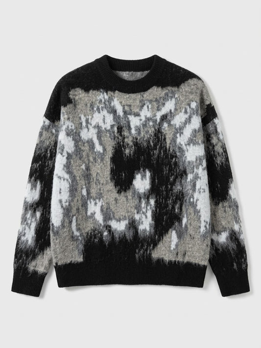 ABSTRACT PATTERN KNIT SWEATER