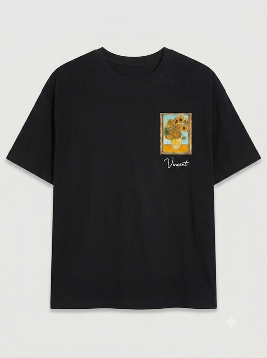 T-shirt noir oversize Vincent Muse pour homme