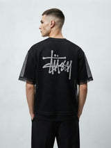 Mesh Layered Crop T-Shirt