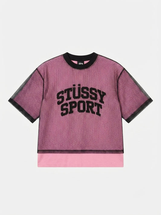 Mesh Layered Crop T-Shirt
