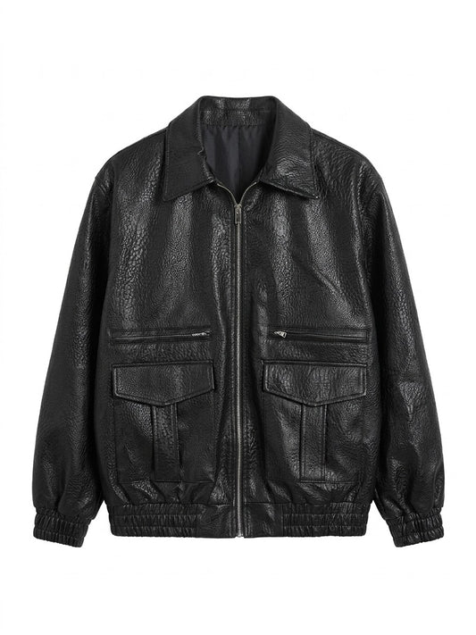 LEATHER UTILITY JACKET