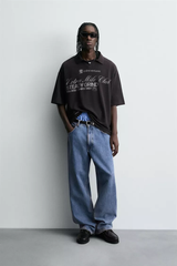 Washed Text Print Polo | Zara