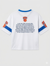 New York Knicks Mitchell & Ness White Hardwood Classics Vintage Team Origins Premium T-Shirt