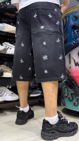 Embroidered short Baggy Jeans
