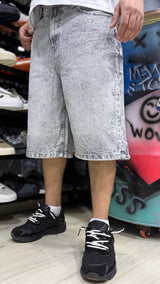 Embroidered short Baggy Jeans