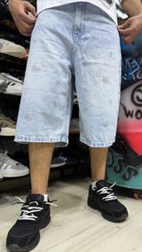 Embroidered short Baggy Jeans