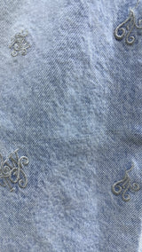 Embroidered short Baggy Jeans