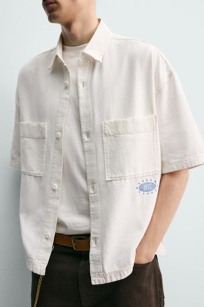Chemise RELAXED FIT WASHED PRINT SHIRT