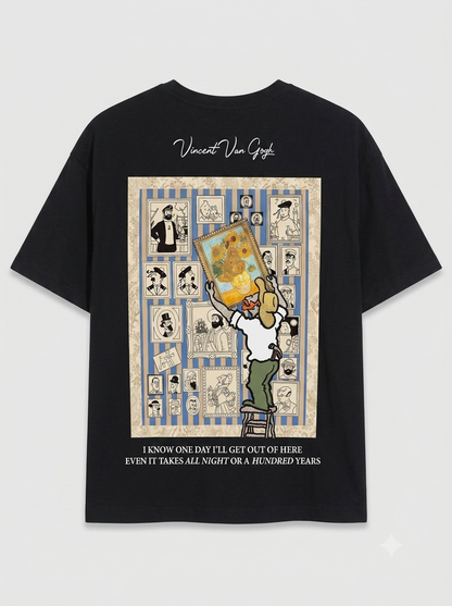 T-shirt noir oversize Vincent Muse pour homme