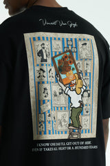 T-shirt noir oversize Vincent Muse pour homme