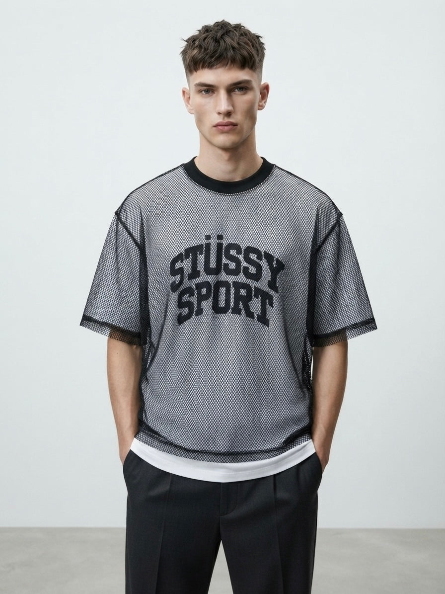 Mesh Layered Crop T-Shirt