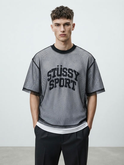 Mesh Layered Crop T-Shirt