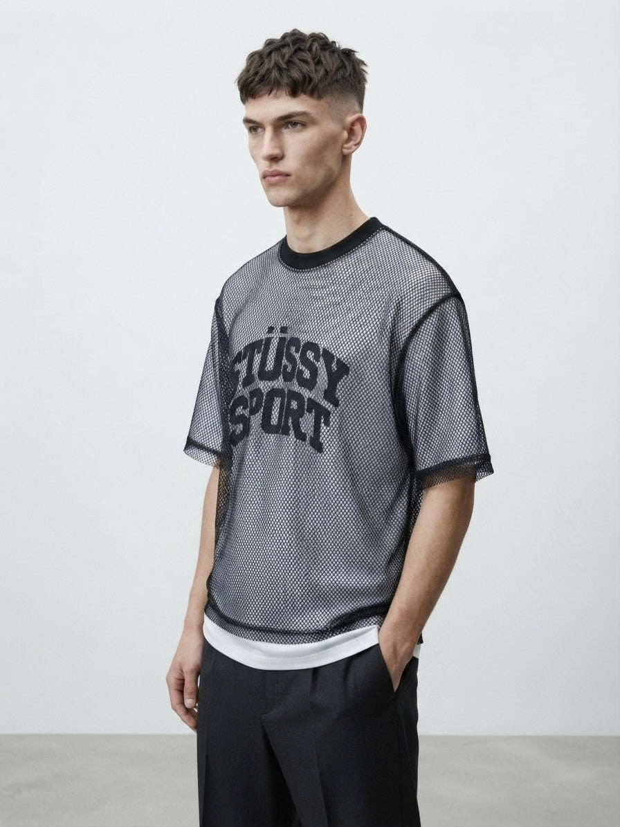 Mesh Layered Crop T-Shirt