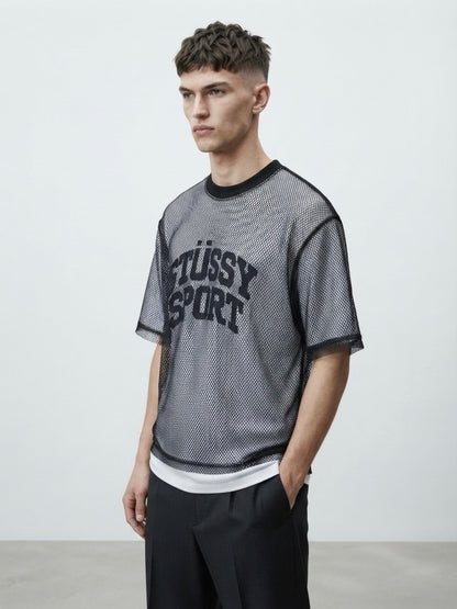Mesh Layered Crop T-Shirt