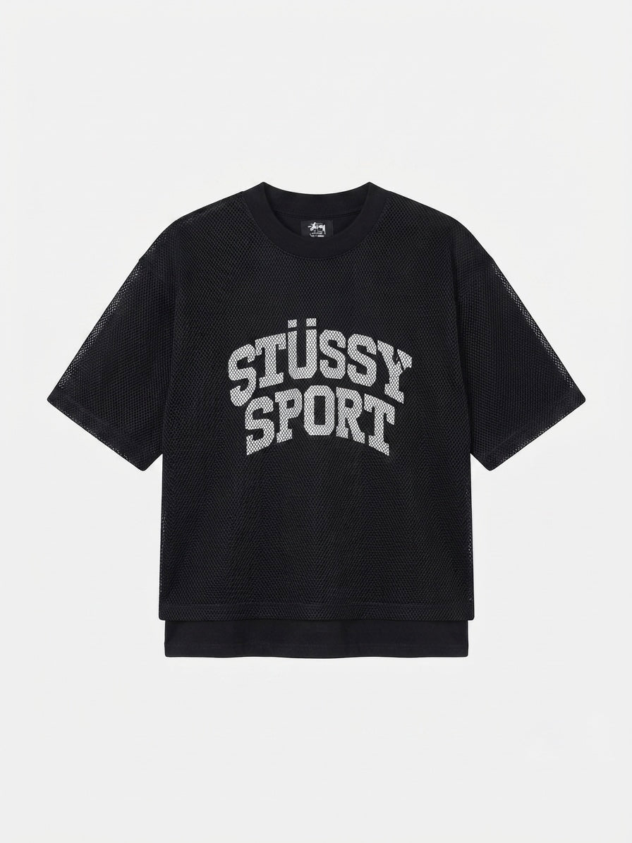 Mesh Layered Crop T-Shirt