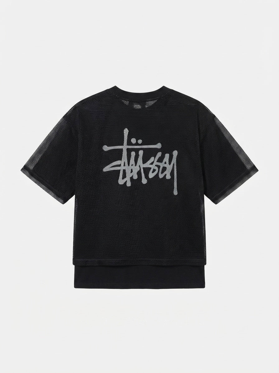 Mesh Layered Crop T-Shirt