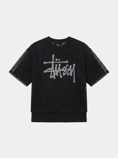 Mesh Layered Crop T-Shirt