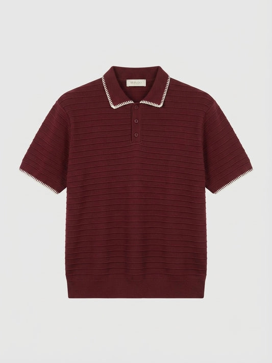Ribbed Knitted Polo