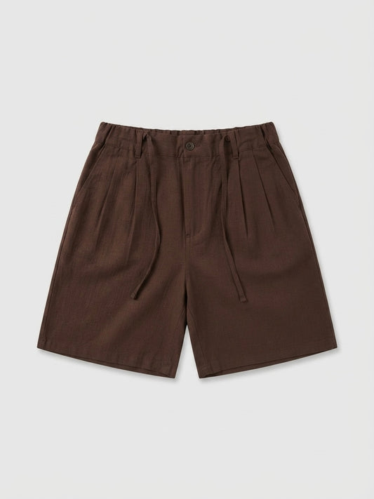Pleated Linen Shorts