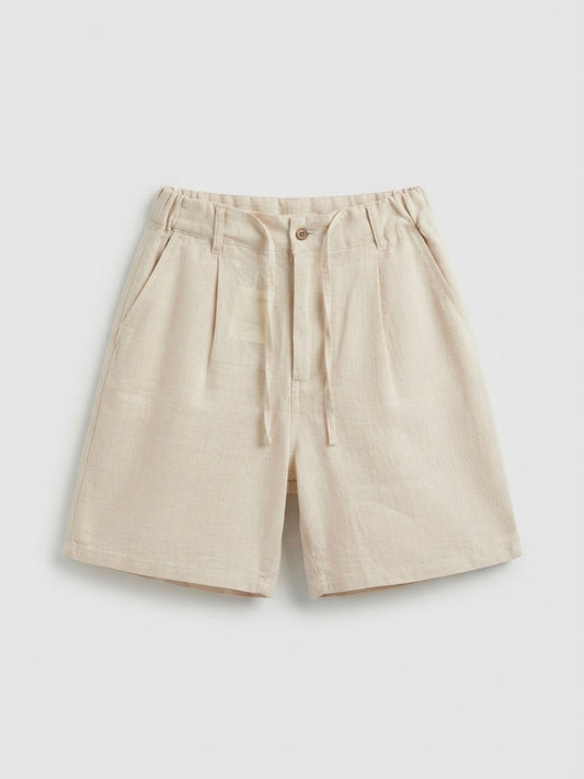 Pleated Linen Shorts
