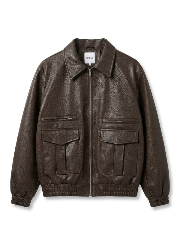 LEATHER UTILITY JACKET