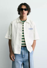 Chemise Délavée Imprimé Bimatière-Blanc | Zara