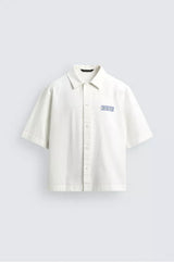 Chemise Délavée Imprimé Bimatière-Blanc | Zara