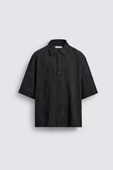 Embroidered Jacquard Shirt Oyster Black | Zara